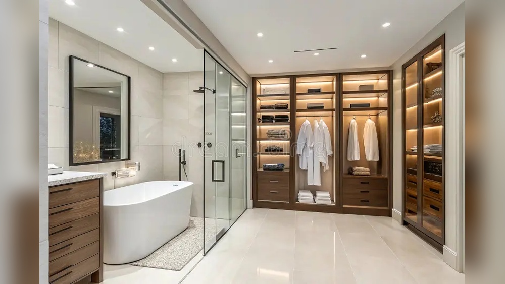 Bathroom And Walk in Closet Designs