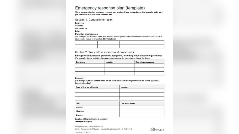 Emergency Preparedness Plan Template