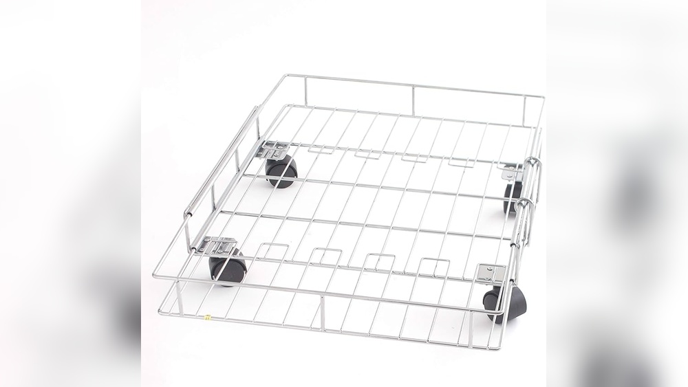 Expandable Rolling Metal Storage Basket Home And Kitchen Storage Solution