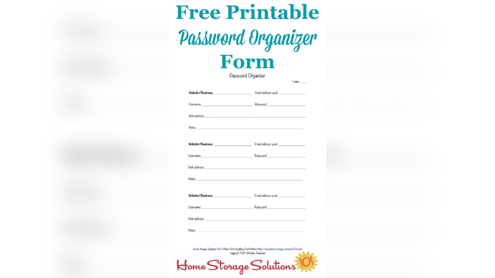 Free Printable Forms Email Website Address Home Storage Solutions