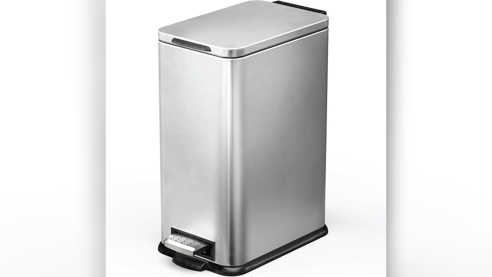 Home Zone Space Saving Stainless Steel Step Can