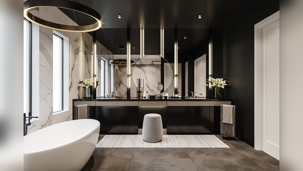 Modern Dark Bathroom Design