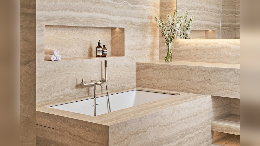 Modern Travertine Bathroom Designs