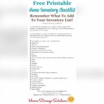 Printer Home Inventory Checklist Storage Solutions