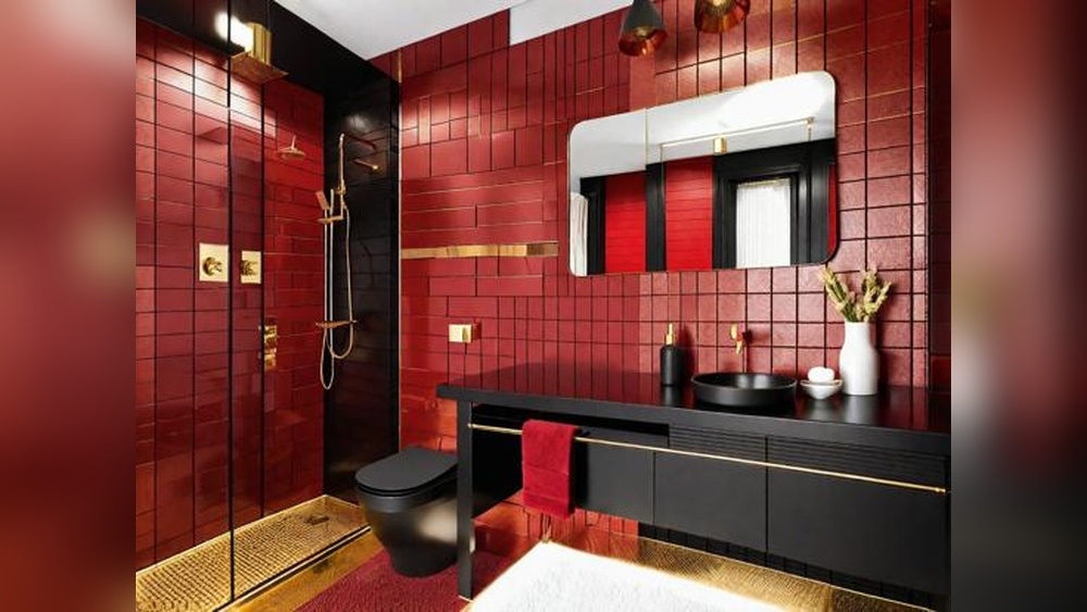 Red And Black Bathroom Designs