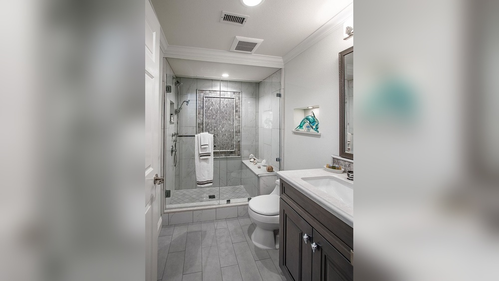 Small Gray Bathroom Design