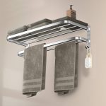 How High Towel Rack With Hooks And Shelf