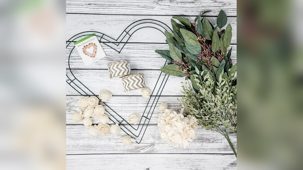 How to Decorate a Heart Wire Wreath