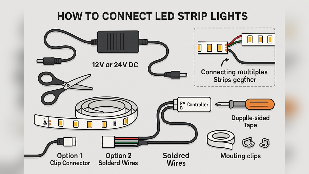 How to String Strips of Led Lights Together