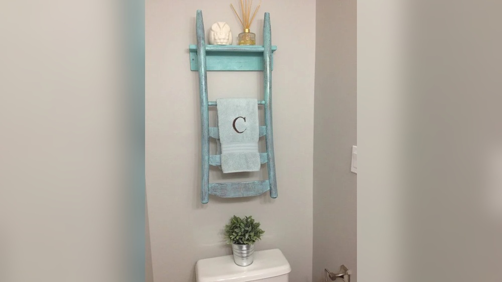 How to Turn a Chair into Towel Rack And Shelf